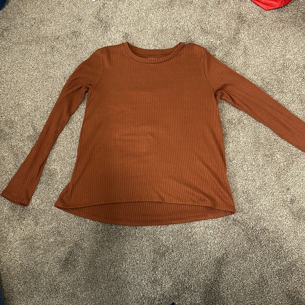 Burnt Orange, Long sleeve shirt from American Eagle.